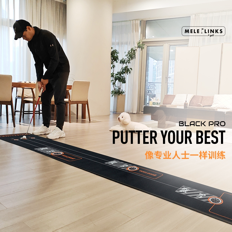 MELE LINKS ゴルフパッティング練習マット、プロ仕様パッティングトレーニングマット、屋内オフィス用パッティングマット