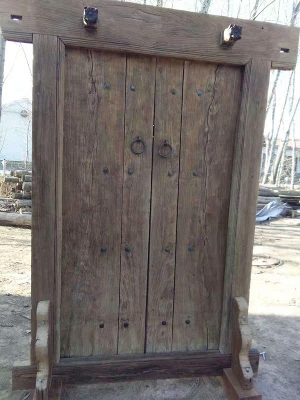 Solid Wood Chinese-Style Door Rural Elm Door Log Single Door Box Door Antique House B&B Indoor Set Door