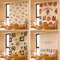 Toilet curtains 2021 new non-perforated dormitory shading simple sunshade cloth self-adhesive ins Wind curtain fabric