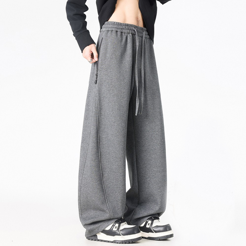 Zipper Pocket Sweatpants Men's Pants 2026 Spring New American Style Straight-Leg Pants Loose Sports Pants Casual Long Pants