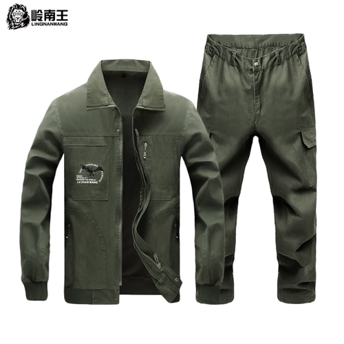 Износостойкий хлопковый комбинезон, лонгслив, осенний, увеличенная толщина