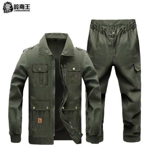 Износостойкий хлопковый комбинезон, лонгслив, осенний, увеличенная толщина