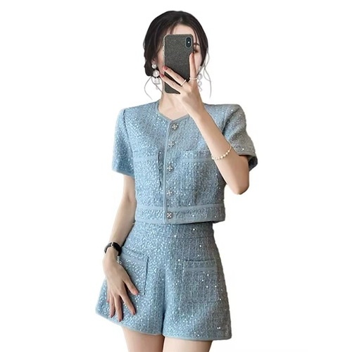 Летний небольшой модный комплект, в стиле Шанель, подходит для подростков