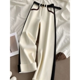 Утепленные зимние белые штаны, премиум класс, высокая талия, свободный прямой крой