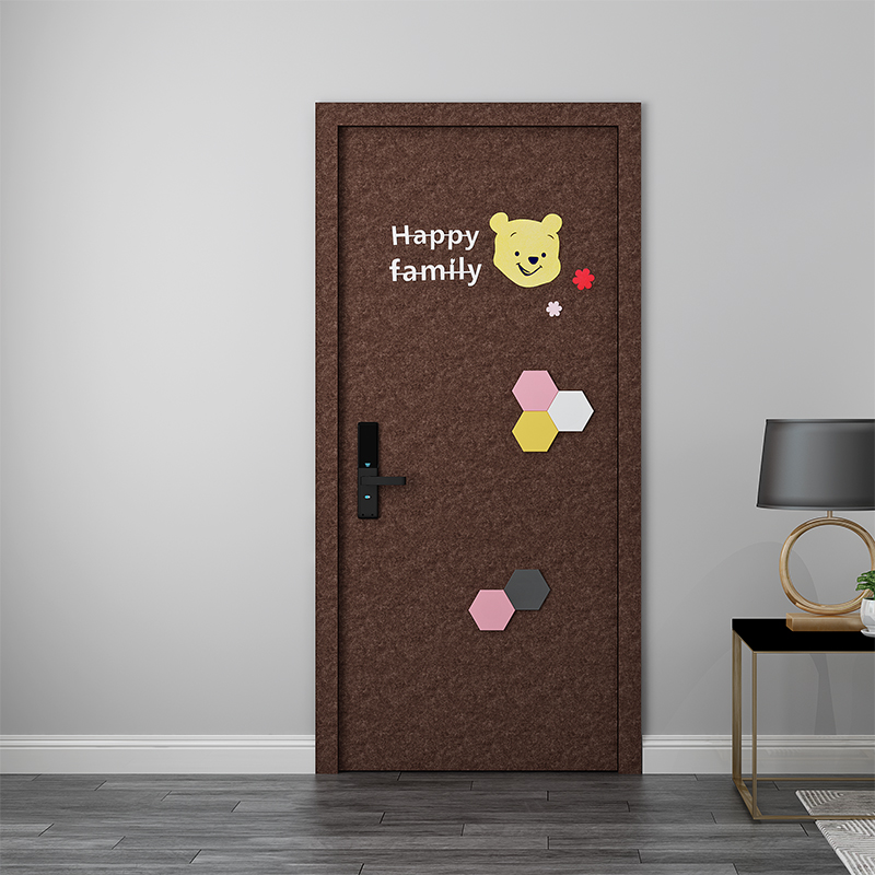 Nordic self-stick felt door sticker anti-theft door door old wooden door renovated decorated bedroom door soundproofing wall sticker