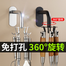 Punch-free spoon spatula storage shelf Kitchen rotating hook Wall-mounted kitchenware supplies hanger rod artifact