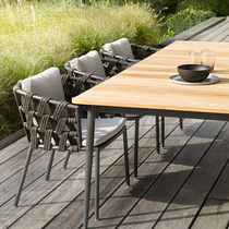 Outdoor rope choreography table and chairs outdoor rattan sofa balcony rattan rattan chairs three trekery benches open air casual dining table and chairs