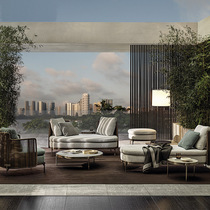 Nordic Outdoor Sofa Leisure Patio Villa garden Yangguang house rattan furniture designer Minjuku tea table composition