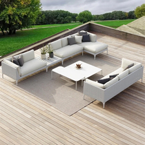 Outdoor Sofa Patio Outdoor Rattan waterproof sunscreen Balcony Casual Rattan Chair Sofa Single Composition Outdoor Furniture