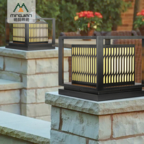 Mingma imitation marble pillar lamp stainless steel electroplating waterproof rust-proof Park District Villa outdoor lawn column lamp