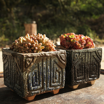 Jingdezhen Large-caliber Medical Stone Multimeat Flower Pot retro coarse pottery Breathable Water Absorption Group Raw hand burst basin