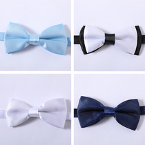 Childrens bow tie double-layer Primary School English performance dress bow boy middle-aged child shirt suit collar flower