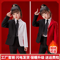 Girls catwalk color matching suit 2022 little girl foreign style fashion clothes child model T stage dress suit fashion costumes