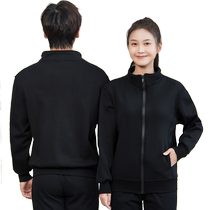 Fast food restaurant catering hotel waiter work clothes autumn and winter coat sweatshirt custom velvet hot pot barbecue shop work clothes
