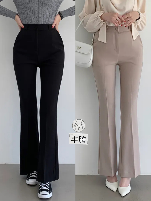 Old Money Style Wide-Leg Suit Pants, High-Waisted, Slimming, Relaxed Fit, Versatile for Commuting, Drapey Pants with Supermodel Leg Shape
