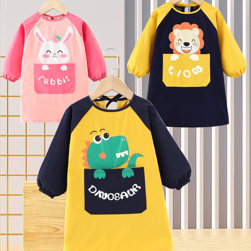 Children's apron waterproof coverall eating bib long sleeve