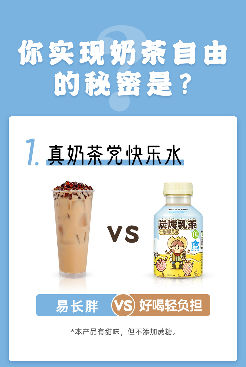 汉口二厂低脂炭烤乳茶饮料300ml*6瓶