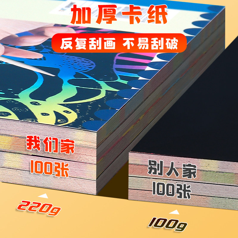 100张刮画纸:激发孩子创造力的魔法画纸 🎨-儿童填色本-淘宝百科网