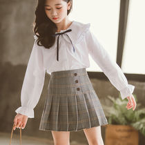 Pure cotton butterfly knife shirt dress suit 2022 new girl blouse street shirt collar skirt