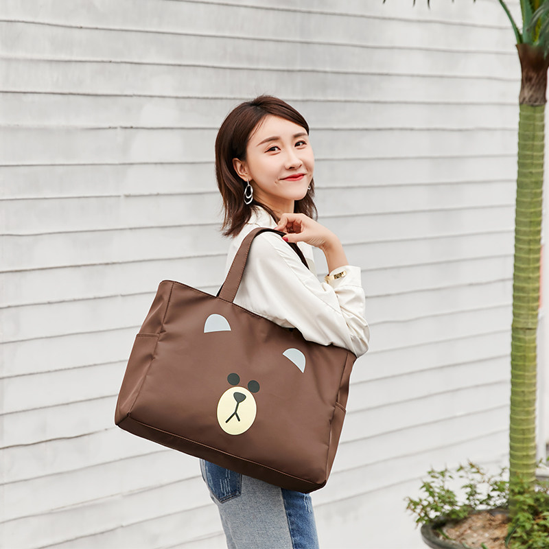 Korean version of cute large-capacity travel bag portable short-distance waterproof storage luggage bag net red dry and wet separation fitness bag