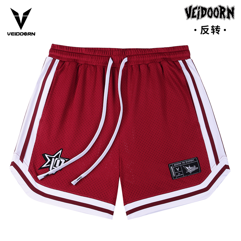 Weidong Shorts Reversible Basketball Shorts Summer Loose American Style Trendy Brand Training Quarter Shorts Men's Running Mesh Sports Shorts