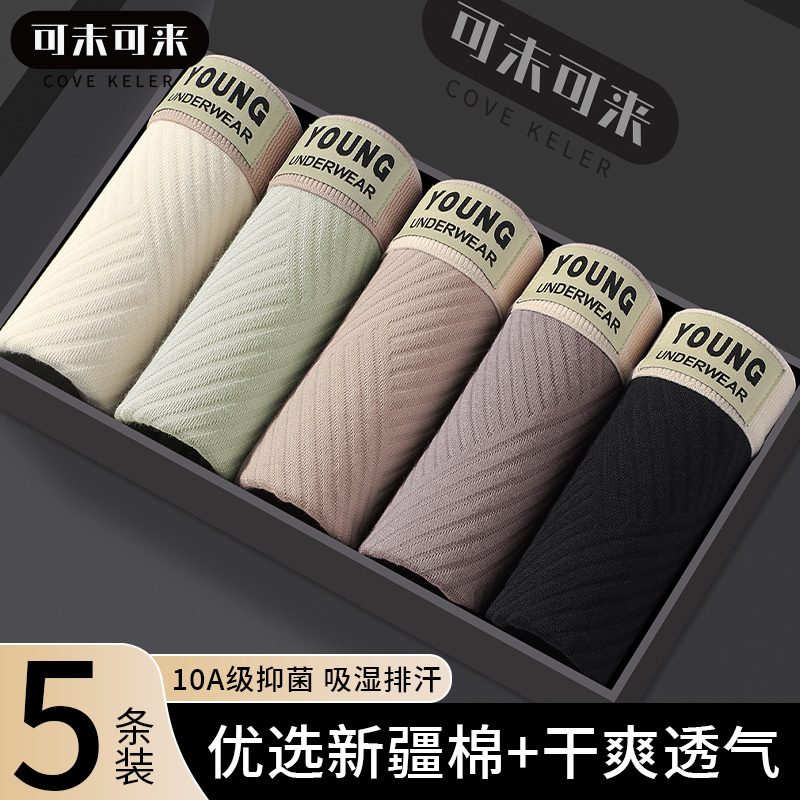 Pure Cotton Men's Underwear 2026 New Model Antibacterial High-End Breathable Loose Boxer Shorts for Men