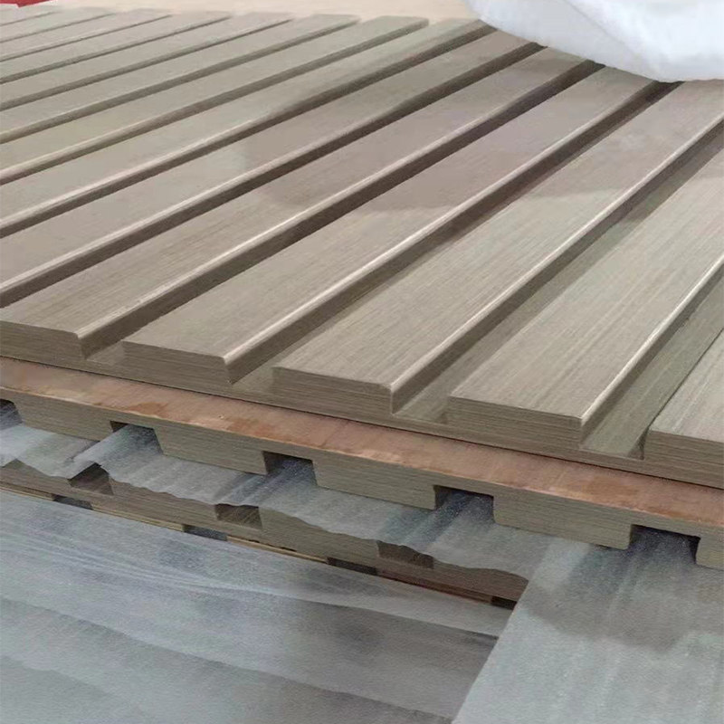 Wood veneer panel paint-free decorative panel bump technology wood grille board kd board TV background wall solid wood grille board
