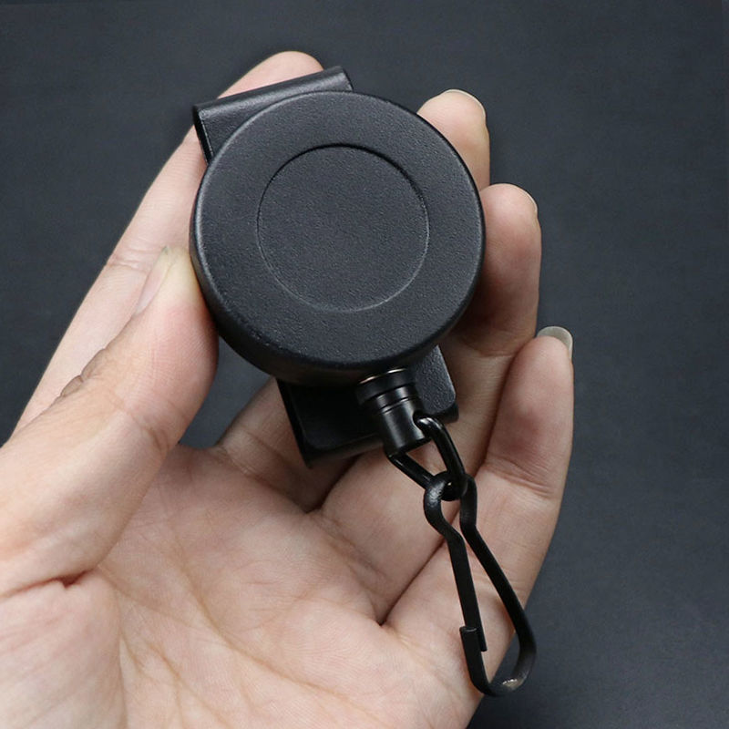 Key ring with telescopic portable high elastic stainless steel key buckle anti-theft anti-theft steel wire rope easy to pull buckle belt hanging