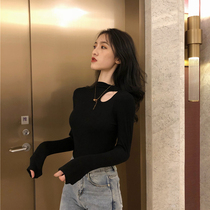 Spring and Autumn half high collar base shirt womens long sleeve T-shirt autumn 2020 new inside wild clothes