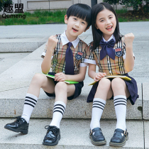 Childrens school uniform Summer teacher uniform kindergarten school uniform garden uniform summer dress British style grid primary school class suit suit