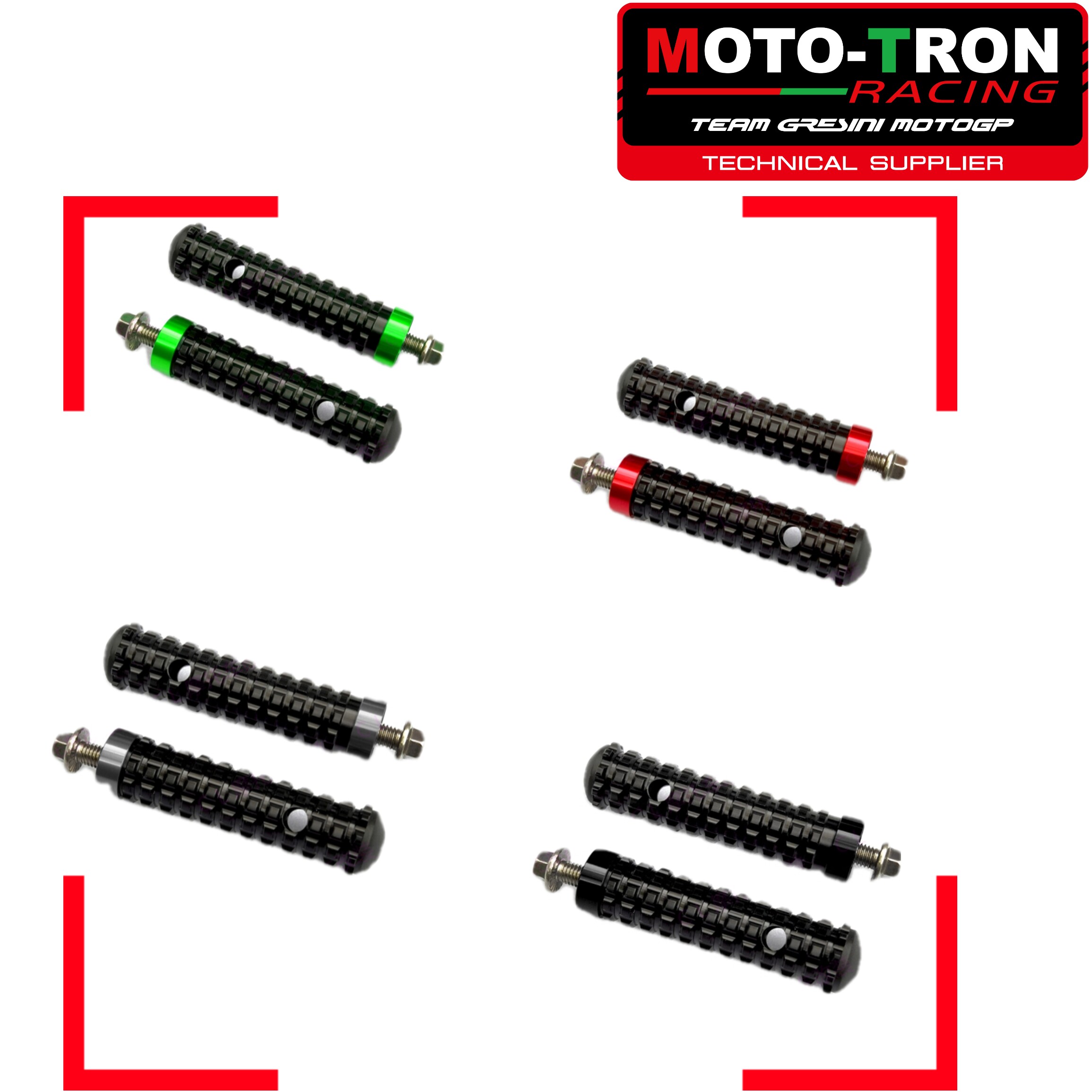 MOTO-TRON Elevated Pedalling Accessories Big Tread with large Pedal Black Gold Red Green Blue Orange Silver Titanium