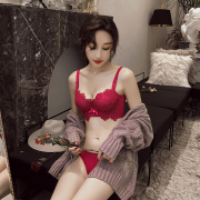 2020 Năm của Underwear Red Bra Gathersmall Sexy Upper Set Nữ thêu Bra dày Bra