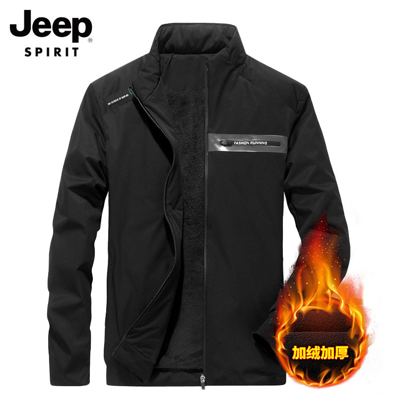 JEEP jacket men's autumn and winter fleece thickening loose and casual 2022 new trend jacket men's clothes