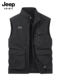 吉普官方2025秋季新款男士工装马甲运动户外钓鱼坎肩男装休闲背心