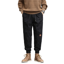 Jeep retro overalls mens 2024 autumn and winter new style cotton thickened ins trendy American casual trousers