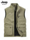 吉普官方2025秋季新款男士工装马甲运动户外钓鱼坎肩男装休闲背心