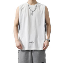Jeep mens vest summer thin sports fitness sleeveless T-shirt 2024 new breathable running training vest t