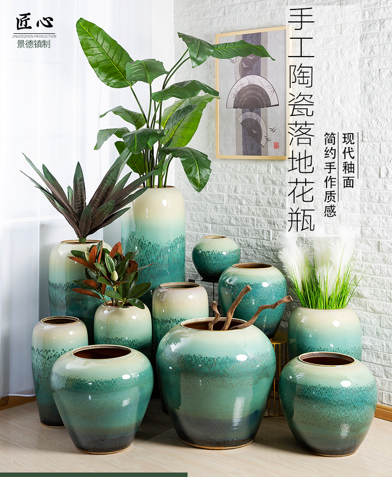 I and contracted in dry flower POTS of jingdezhen ceramic vase landing sitting room home furnishing articles soft adornment handicraft