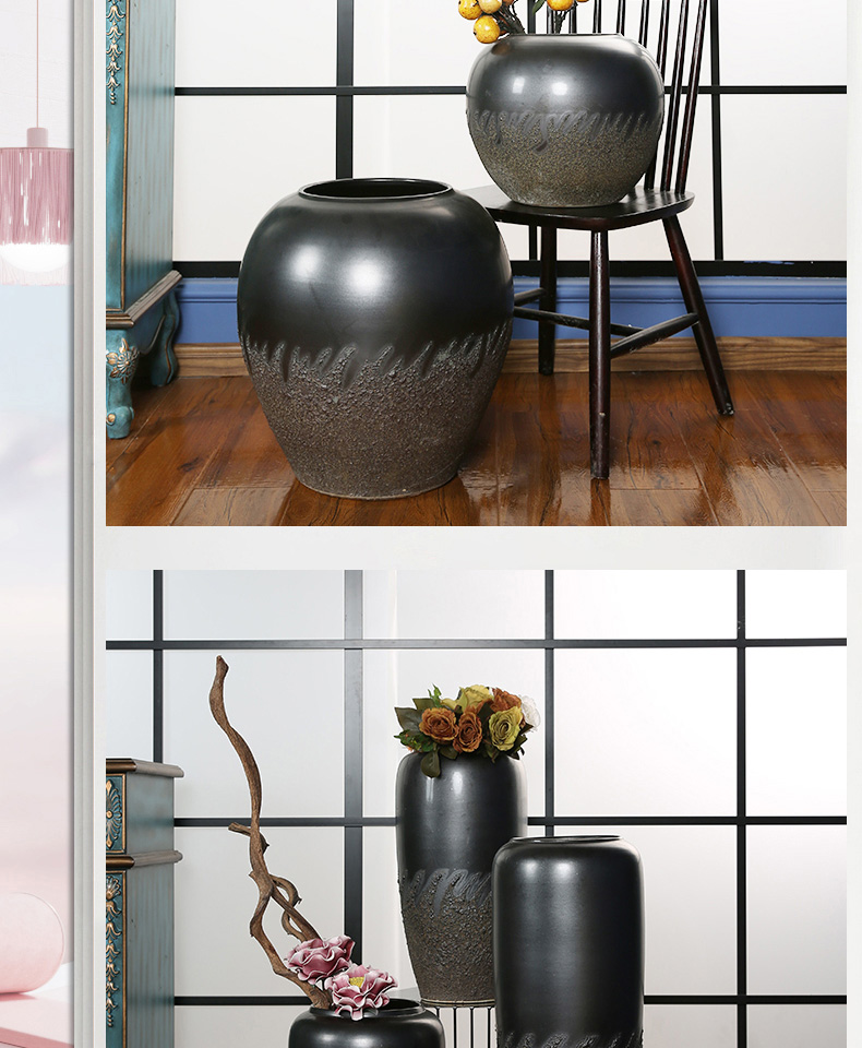 Restoring ancient ways of jingdezhen ceramic big pottery vase household dried flower arranging flowers furnishing articles I and contracted sitting room be born