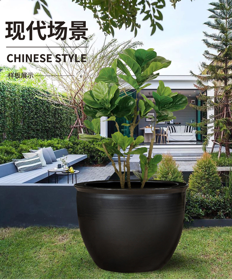 Jingdezhen ceramic hotel courtyard home sitting room balcony tank a goldfish bowl lotus pond lily tortoise cylinder furnishing articles