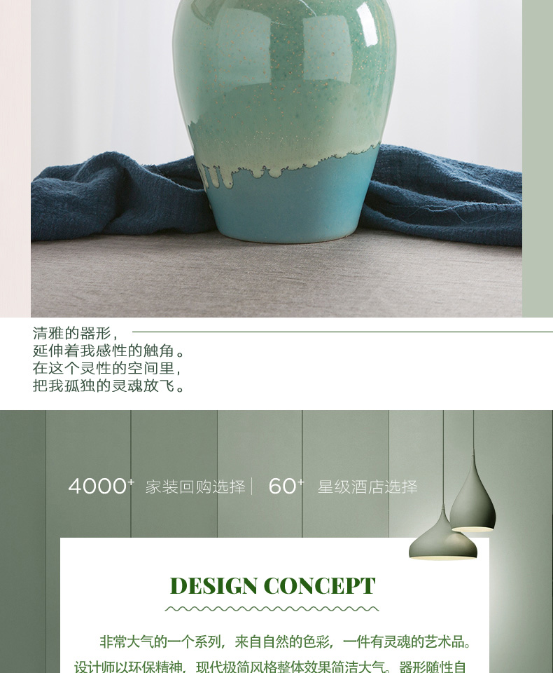 I and contracted jingdezhen ceramic floret bottle of flower arranging example room hotel lobby landscape pottery decoration decoration