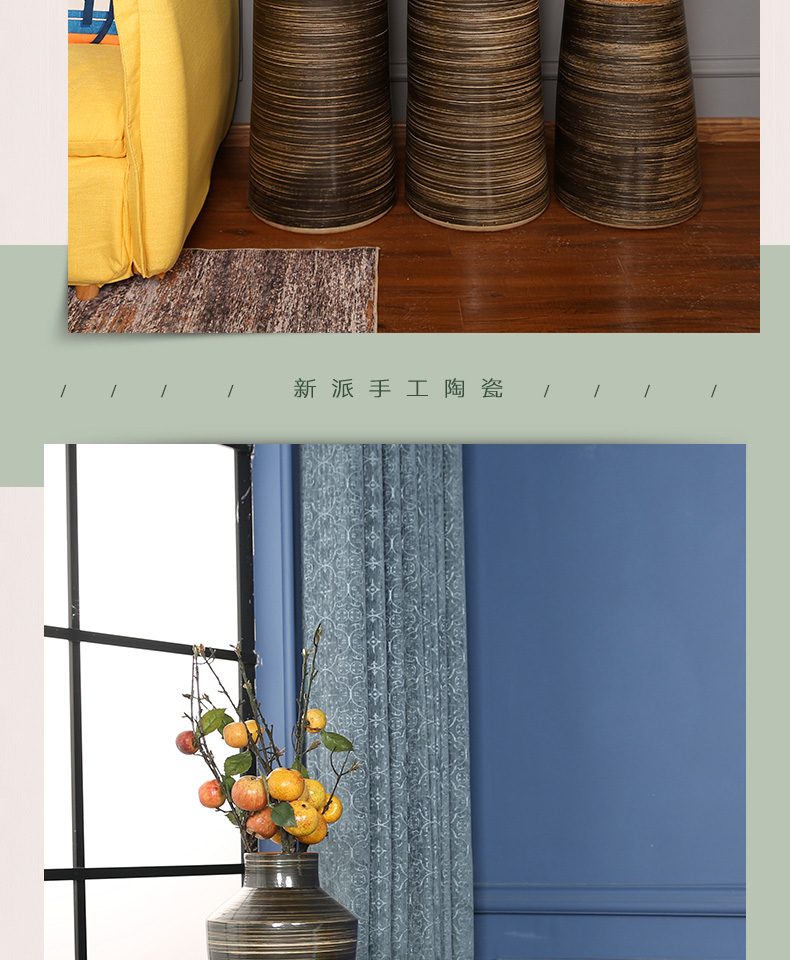 Jingdezhen ceramic furnishing articles restoring ancient ways of large vase sitting room decoration to the hotel restaurant dried flower arranging flowers porcelain clay