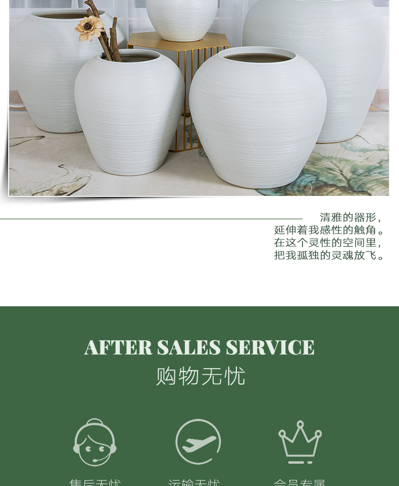 Jingdezhen ceramic manual floor vase zen flower POTS restaurants hotel villa landscape ceramic cylinder jars