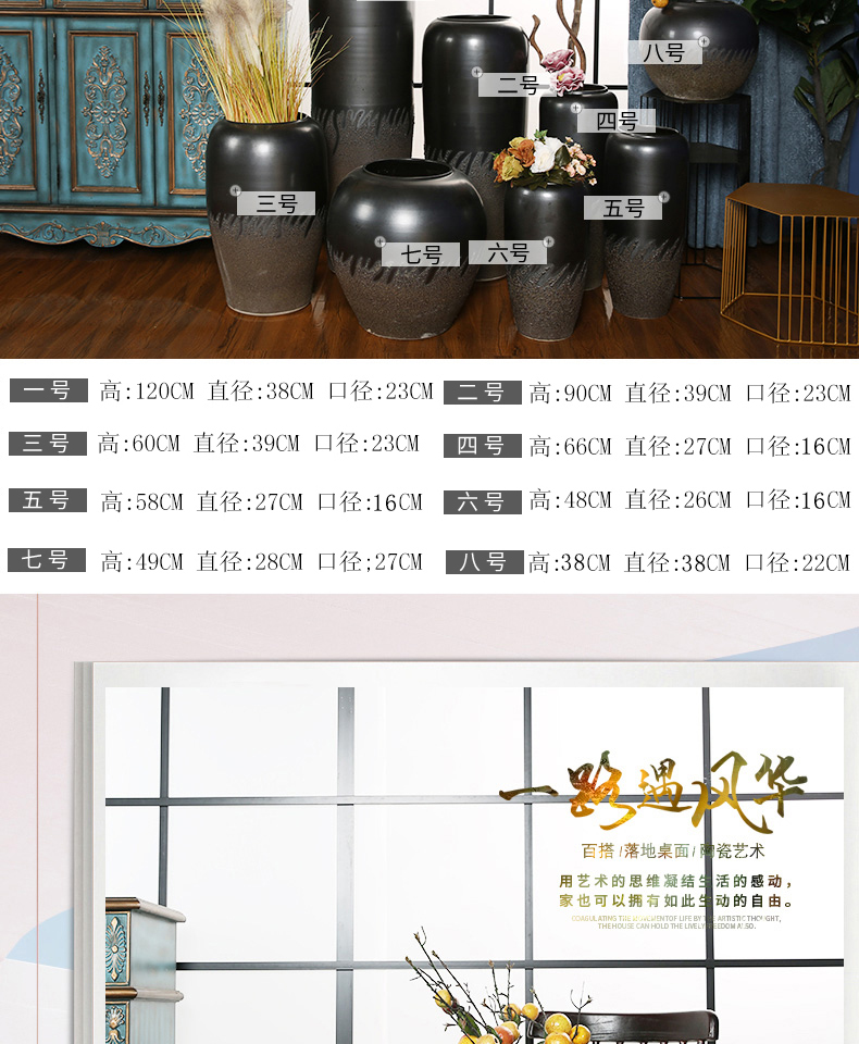 Restoring ancient ways of jingdezhen ceramic big pottery vase household dried flower arranging flowers furnishing articles I and contracted sitting room be born