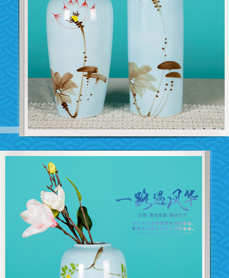 I and contracted jingdezhen ceramic dry flower vase household pottery furnishing articles European sitting room hotel decoration vase