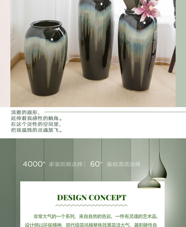 I and contracted jingdezhen ceramic vase furnishing articles be born sitting room hotel pottery flower arranging dried flower porcelain decoration