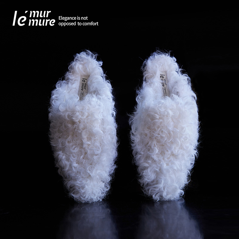 Le' Murmure Tigrado Curly Wool Cloud-Like Fashionable Fluffy Artistic Loop Velvet Mules for Women Le' Murmure Tigrado Curly Wool Cloud-Like Fashionable Fluffy Artistic Loop Velvet Mules for Women