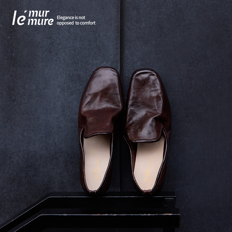 Le' Murmure Aztec Brown Washed Horse Leather Blake Stitched Heavy Duty Slip-On Penny Loafers