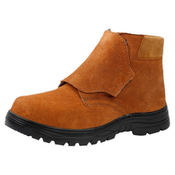 Labor Protection Shoes for Men, Special Work Shoes for Welders, Made of Cowhide, Heat-Resistant, Suitable for All Seasons, High and Low Cut, with Steel Toe Cap, Anti-Smash and Anti-Puncture