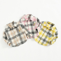 Boys classic plaid shirt children cotton shirt one year old baby thin coat baby Autumn toddler cardigan